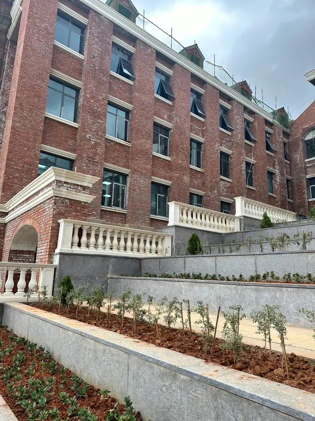 Balustrades on the terraces, Harrow International School