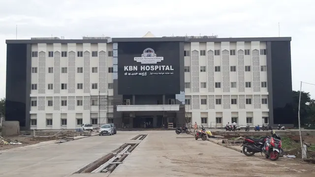 The main block and entrance, KBN Hospital, Kalburgi